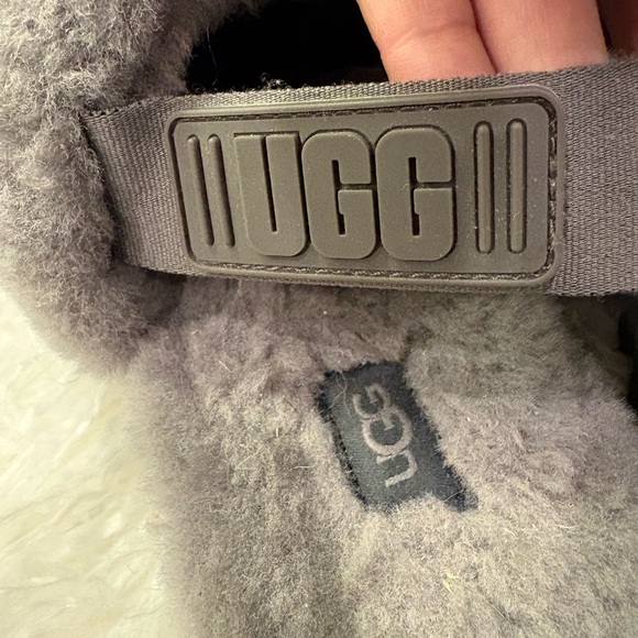 UGG Soft Gray Plush Slippers - Picture 3 of 6